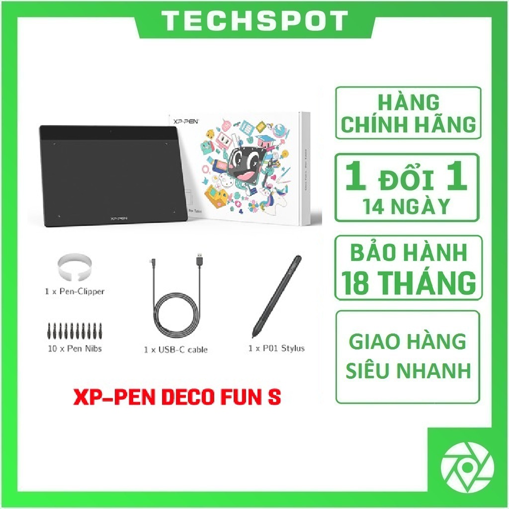 Bảng vẽ điện tử xp-pen deco fun s 6x4inch android cảm ứng nghiêng | bảo hành 18 tháng | hàng chính hãng
