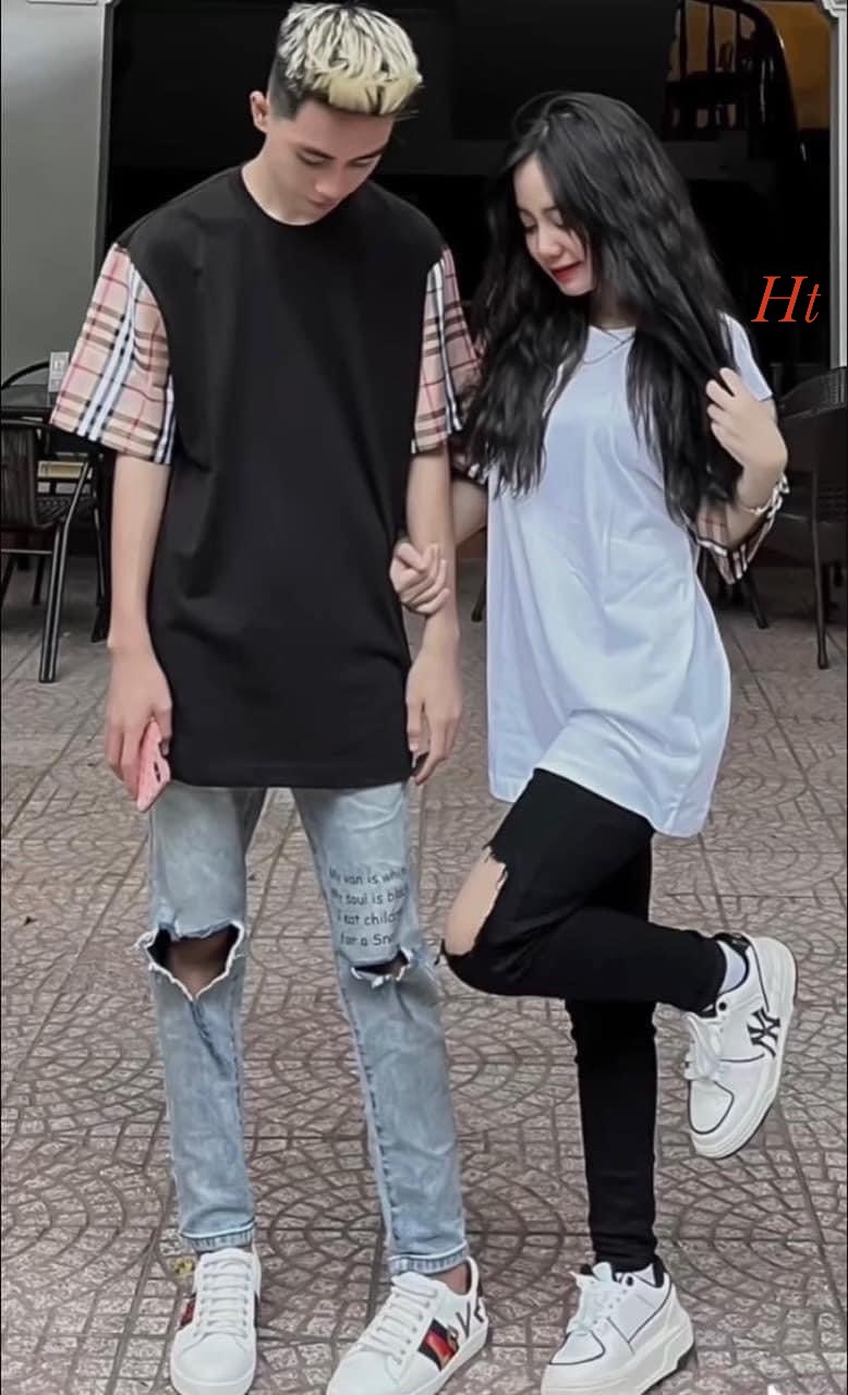 Áo thun Nam Nữ tay kẻ , chất cotton Form rộng Unisex, sẵn hàng đủ size từ 40-65kg