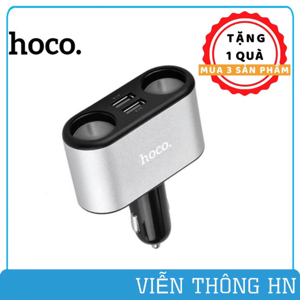 Tẩu sạc nhanh xe hơi ô tô Hoco DF206 plus  4 cổng - cốc sạc 4 in 1 trên oto ....