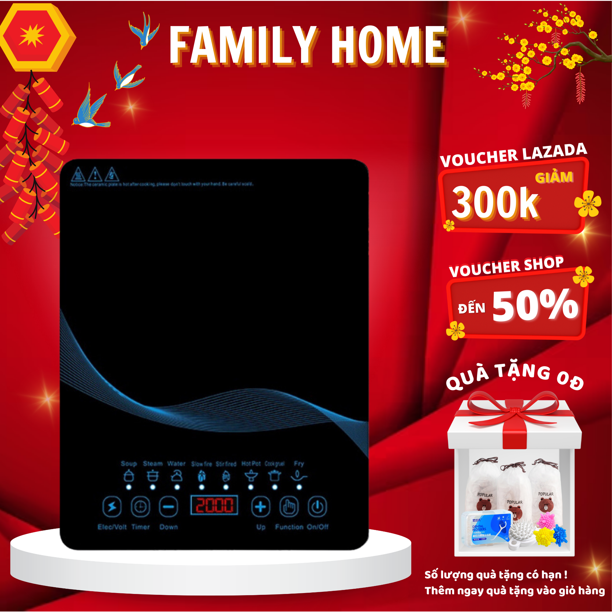 Bếp Điện Từ Đơn Nhật Bản Cao Cấp 2000W Độ Bền Bỉ Cao, Công Nghệ Nhật Bản Tiết Kiệm Năng Lượng, Nhiều Chế Độ Nấu, Màn Hình Cảm Ứng Tuỳ Chỉnh Siêu Nét