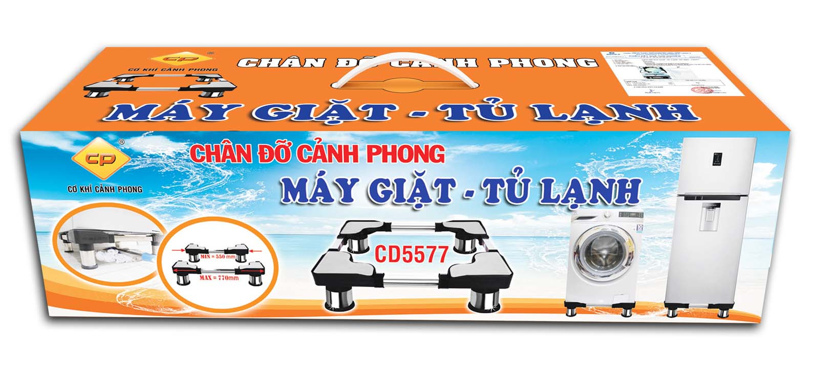 Chân máy giặt & tủ lạnh cd4860n cd5577 cơ khí cảnh phong dễ dàng điều chỉnh kích thước từ 550mm đến 770mm