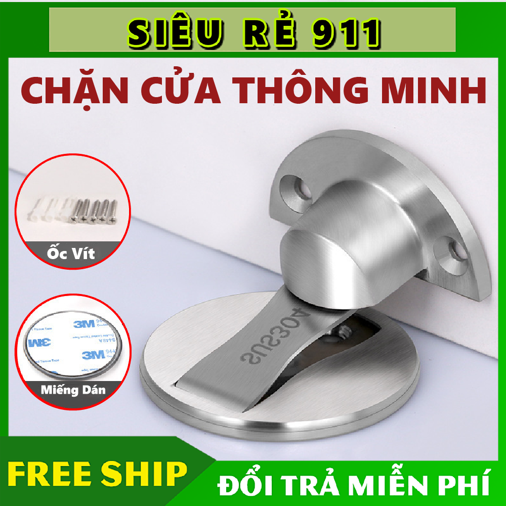 Chặn Cửa Hít Nam Châm Dán Sàn - Kèm miếng dán 3M & ốc vít