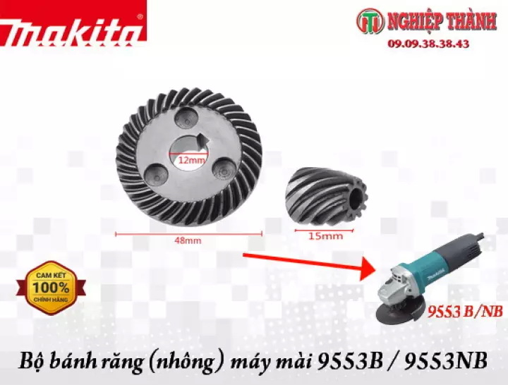 Bộ bánh răng (nhông) máy mài Makita 9553 B/NB (chính hãng)