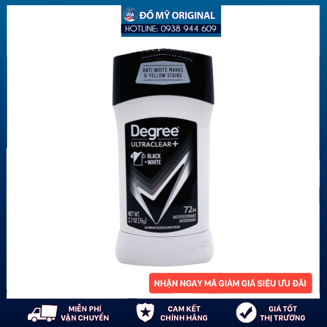Lăn khử mùi Degree Men Black & White Ultraclear 72H Antiperspirant Deodorant Hàng Nhập Mỹ Hương Nam Tính Khử Mùi Thấm Hút Mồ Hôi Hiệu Quả