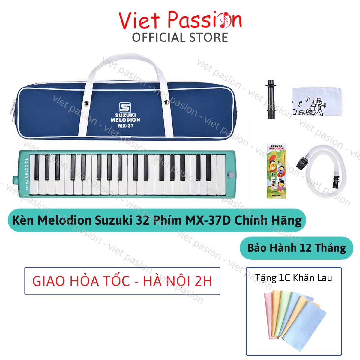 Kèn Melodion Suzuki 37 phím MX-37D Melodica 32 phím  STUDY-32D MX-32D Pianica Hộp Nhựa Cứng Chính Hãng Viet Pasion