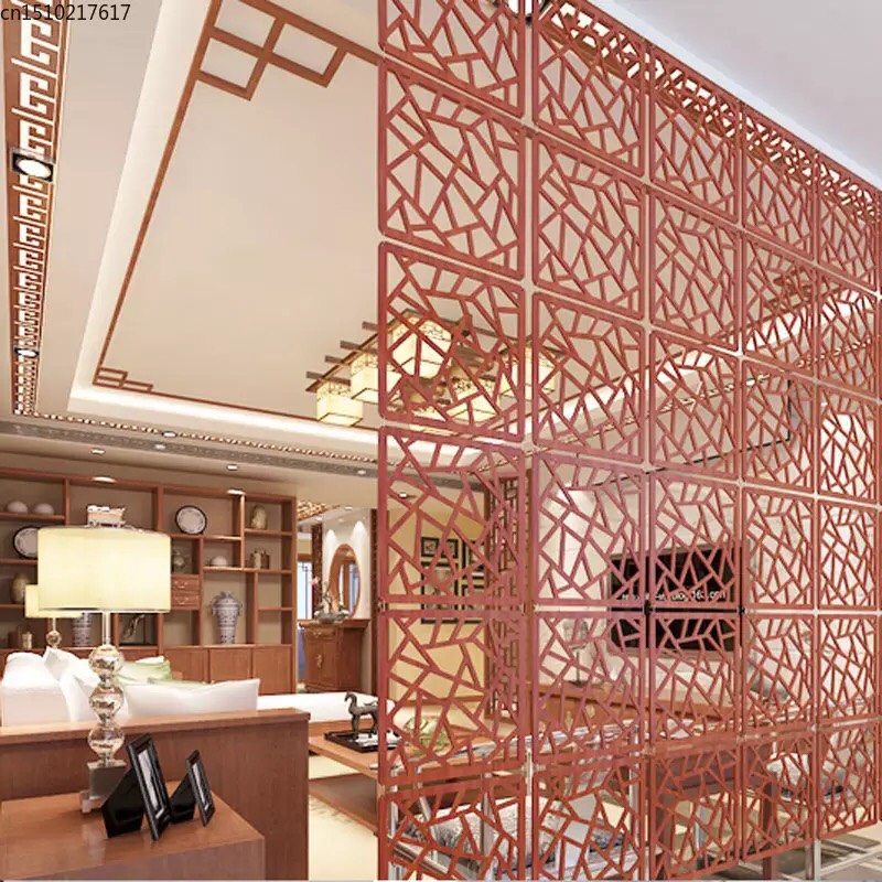 Vách hoa văn treo size 29x29cm màu vân gỗ, ngăn chia phòng phong cách hiện đại