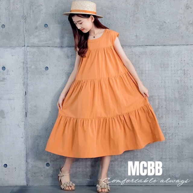Mcbb 9-24 kg váy cho bé gái trơn suông dài tay nhí cổ tròn 3 tầng váy maxi cho bé gái váy công chúa bé gái váy xòe váy dài cho bé gái đâm maxi bé gái đầm công chúa bé gái váy đi biển cho bé gái màu hồng xanh váy bé gái đầm bé gái váy trẻ em đầm cho trẻ em