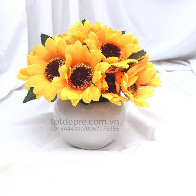 Chậu hoa hướng dươn - Hoa Giả Cao Cấp