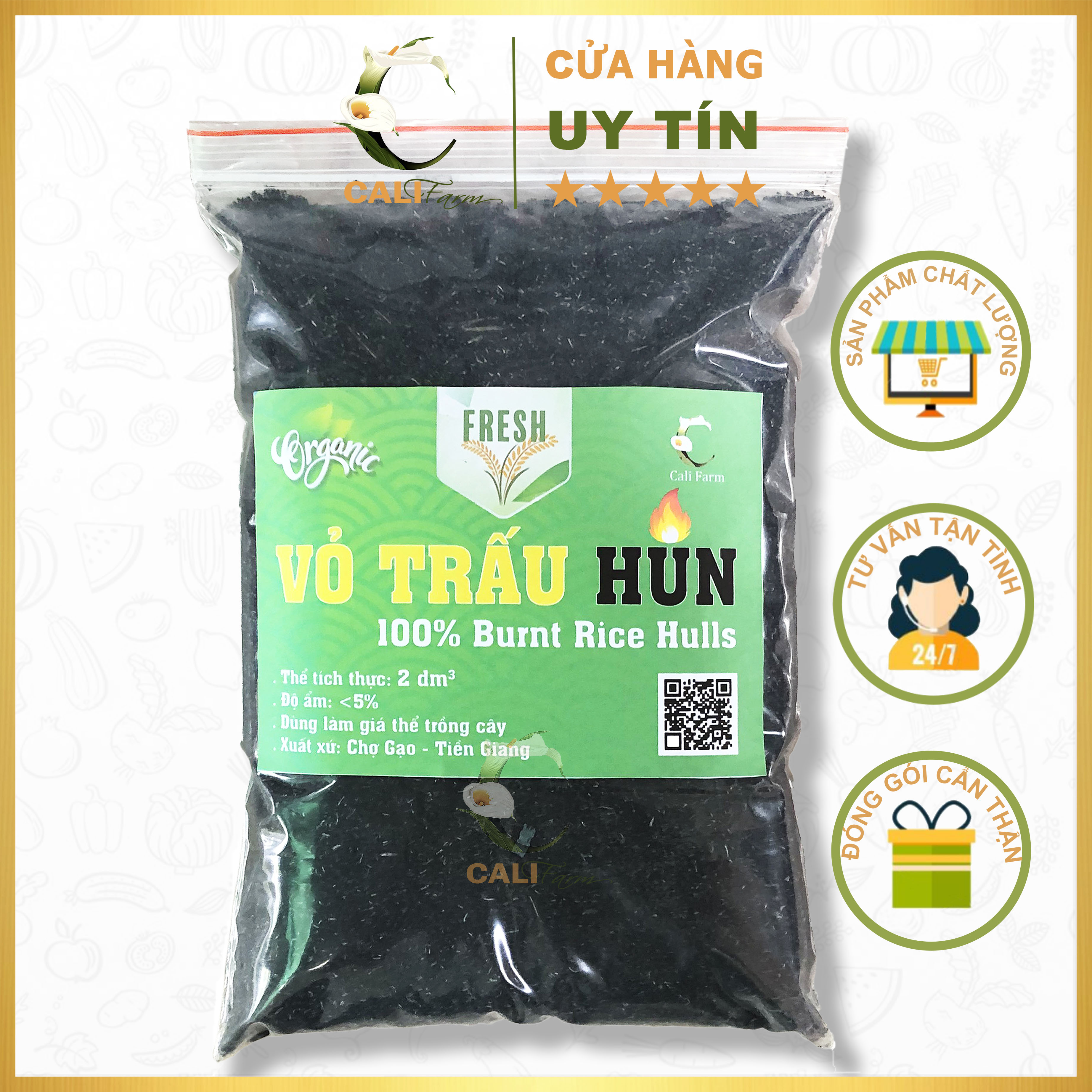 Giá thể trấu hun trồng cây 500g