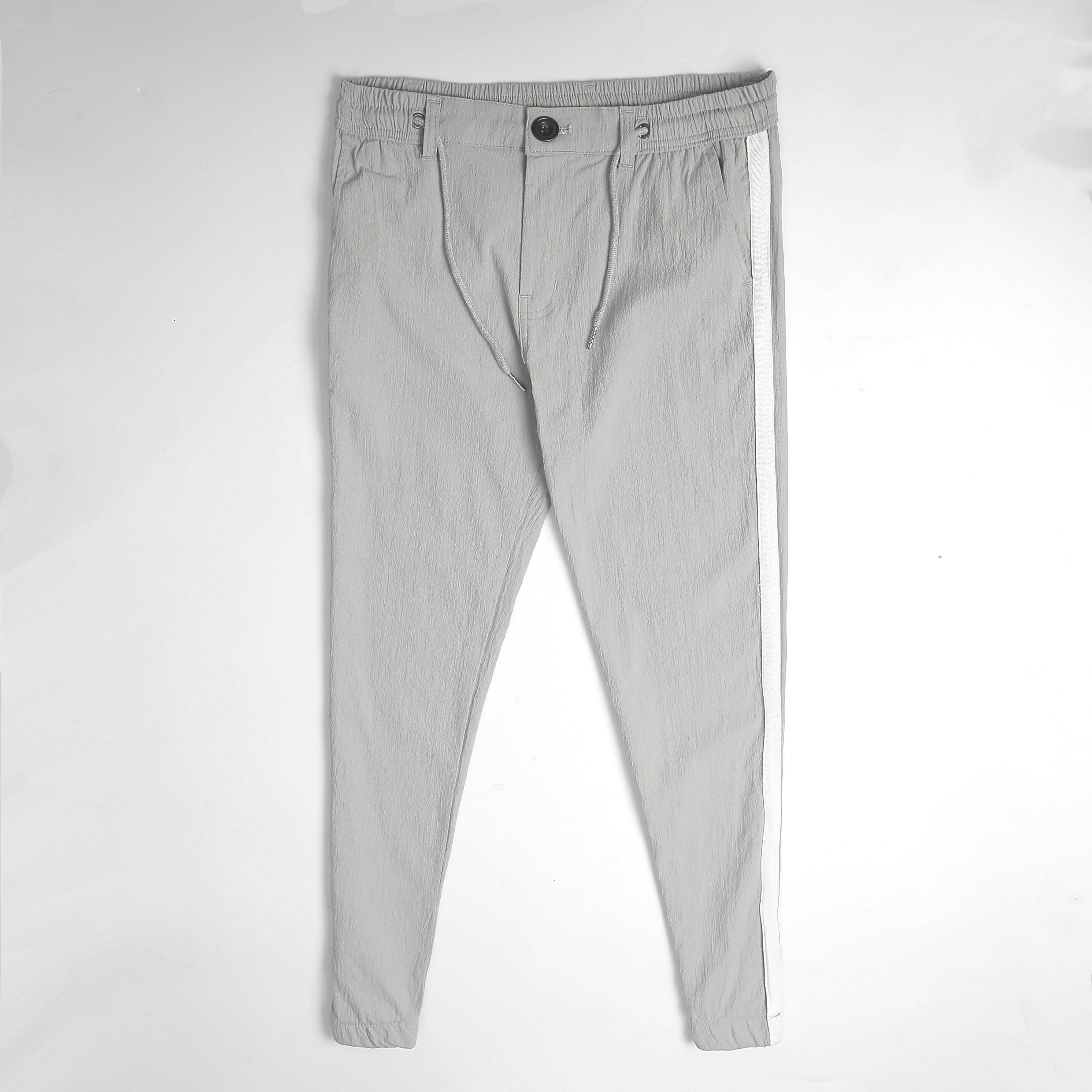 Quần Jogger Đũi Phối Sọc Trắng - Quần đũi nam co giãn, chất đũi mát - Quần jogger lưng thun cá tính, khỏe khoắn và năng động - CS03