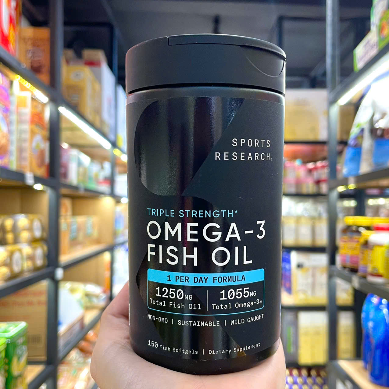 Viên Uống Dầu Cá Sports Research Triple Strength Omega 3 Fish Oil 150 Viên Hàng Nhập Mỹ