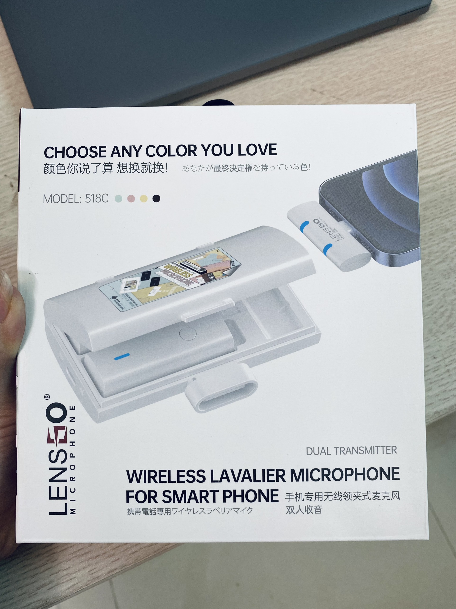 Micro thu âm không dây LensGo LWM-518C cho điện thoại Iphone/Android