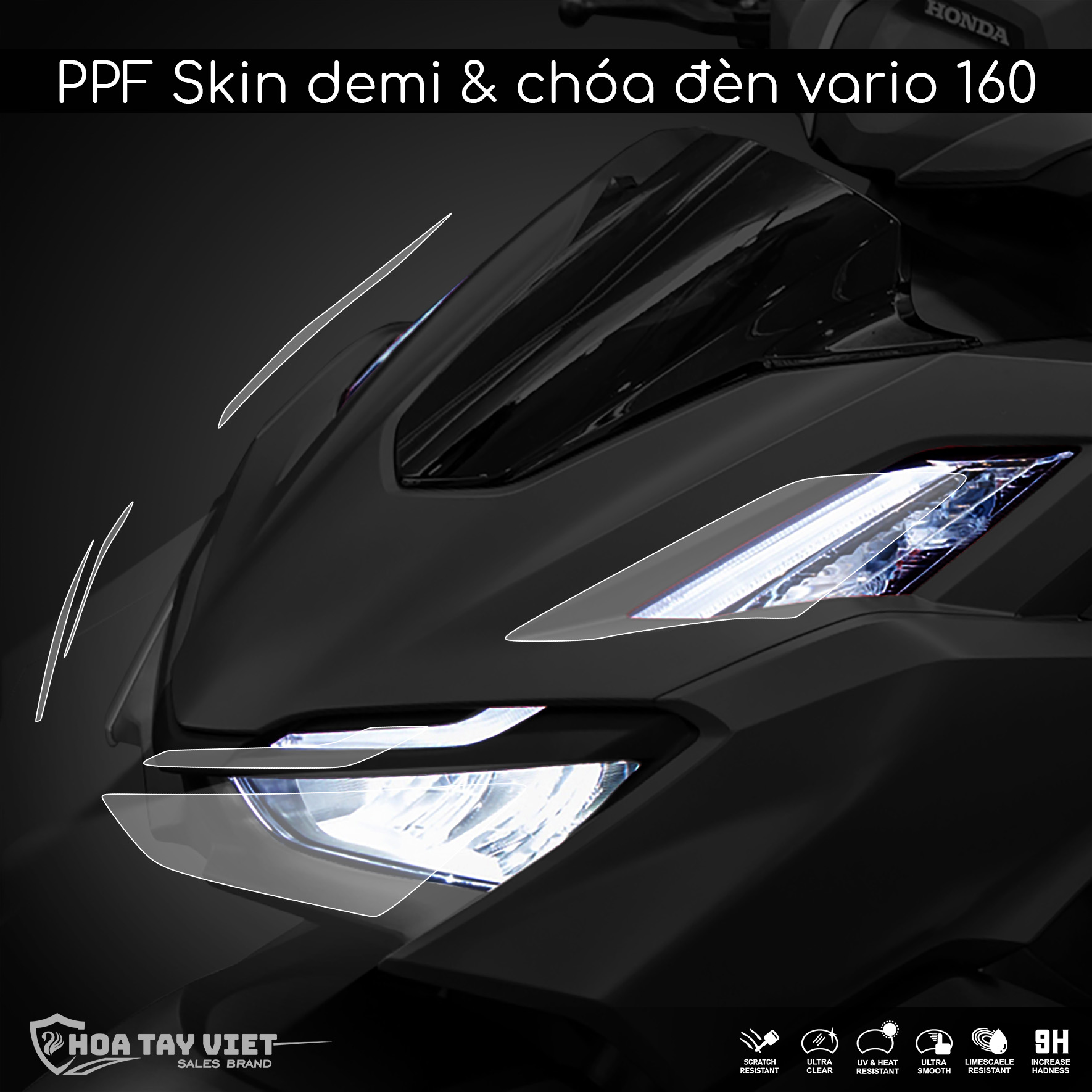 Ppf chóa vario 160 | miếng dán bảo vệ chóa đèn vario 160 chống trầy xước chóa đèn