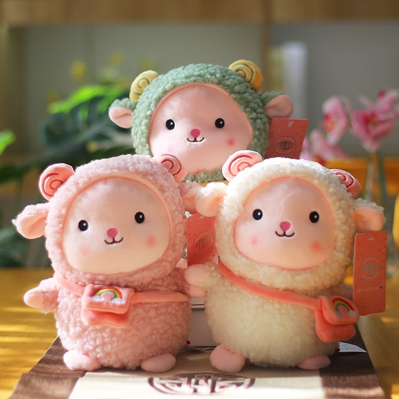 Gấu bông con cừu đeo cặp dễ thương, cừu lông xù siêu cute mẫu mới siêu hot, hàng xịn cao cấp loại 1