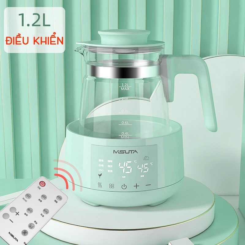Máy hâm nước pha sữa -Bình đun nước siêu tốc pha sữa thông minh giữ nhiệt điều khiển từ xa Misuta