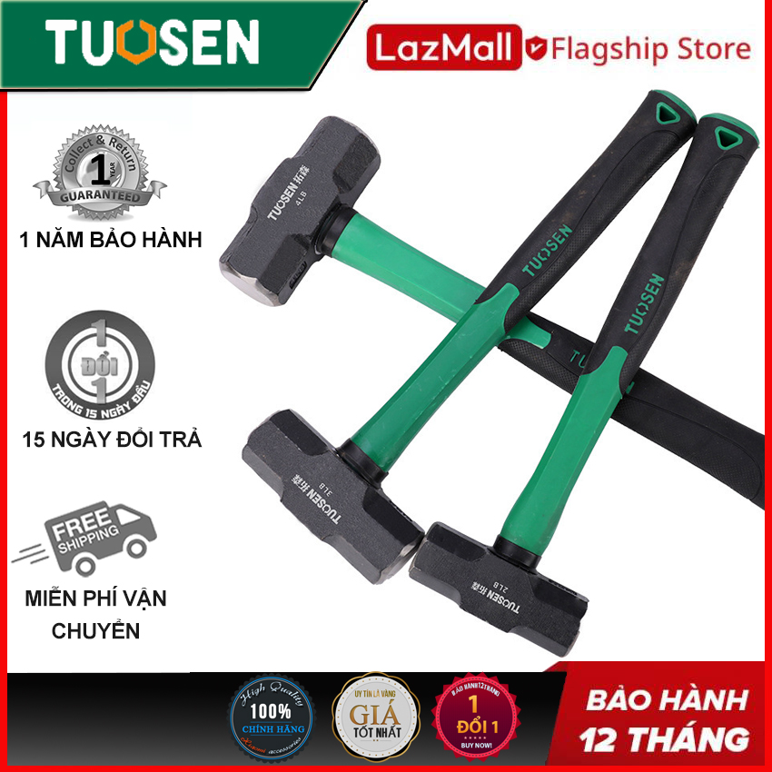 Búa Tạ 1kg, 1.5kg, 2kg TUOSEN, Búa sắt đóng đinh 2P, 3P, 4P TUOSEN với tay cầm bọc cao su