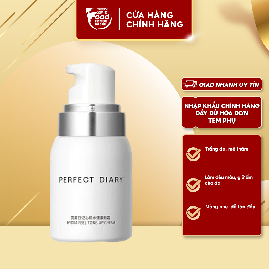 Kem Dưỡng Ẩm Nâng Tone Mỏng Nhẹ Perfect Diary Hydra Feel Tone-Up Cream 40g 