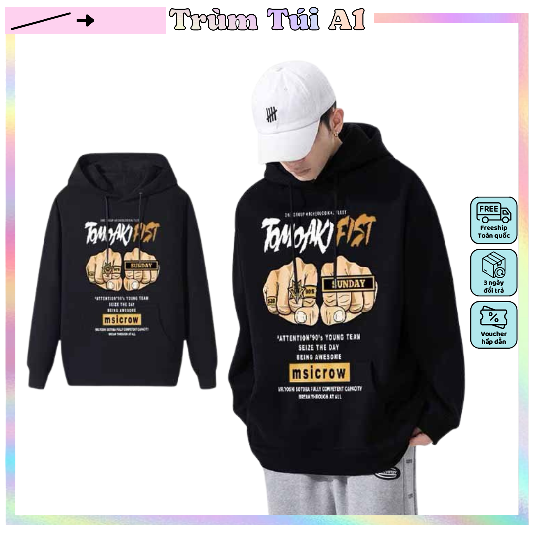 Áo hoodie trơn nỉ bông❤️/nam nữ unisex/hoodie trơn/hoodie in tay đấm