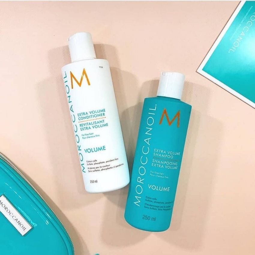 Dầu gội đầu+dầu xả dưỡng tóc phuc hồi làm phồng dành cho tóc mỏng MOROCCANOIL VOLUME 500ml . Tăng độ phồng dày cho mái tóc một cách tự nhiên, đồng thời phục hồi độ ẩm, sửa chữa tóc bị hư tổn