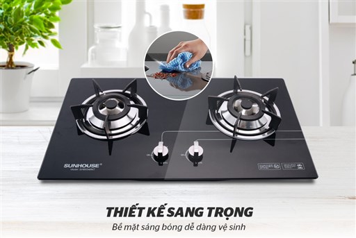 Bếp gas âm Sunhouse SHB5546MT Hàng trưng bày +Tặng Dây gas hệ thống đánh lửa IC - đầu hâm tiện dụng.Mặt bếp bằng kính cường lực công suất 3.8 kW/h/2 lò nấu tiết kiệm gas.