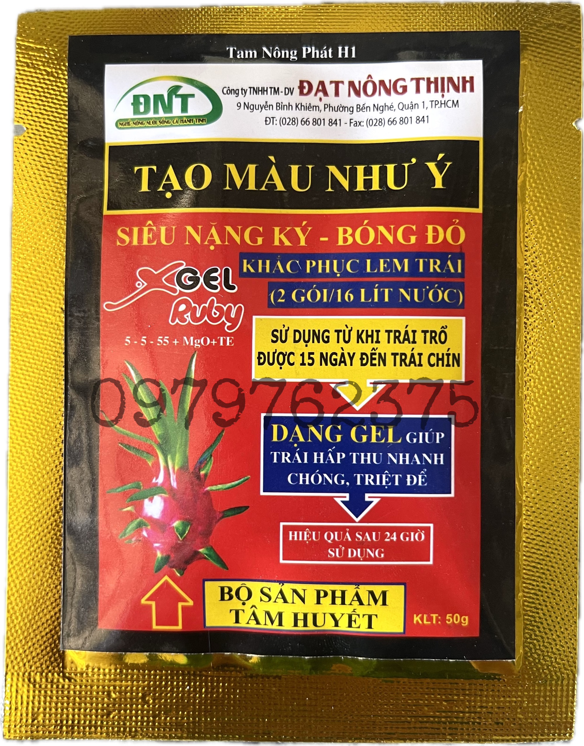 Phân Bón Chuyên Thanh Long - Tạo màu như ý - ĐNT - 50g/ bình 16l (5 - 5 - 55 + MgO + TE)