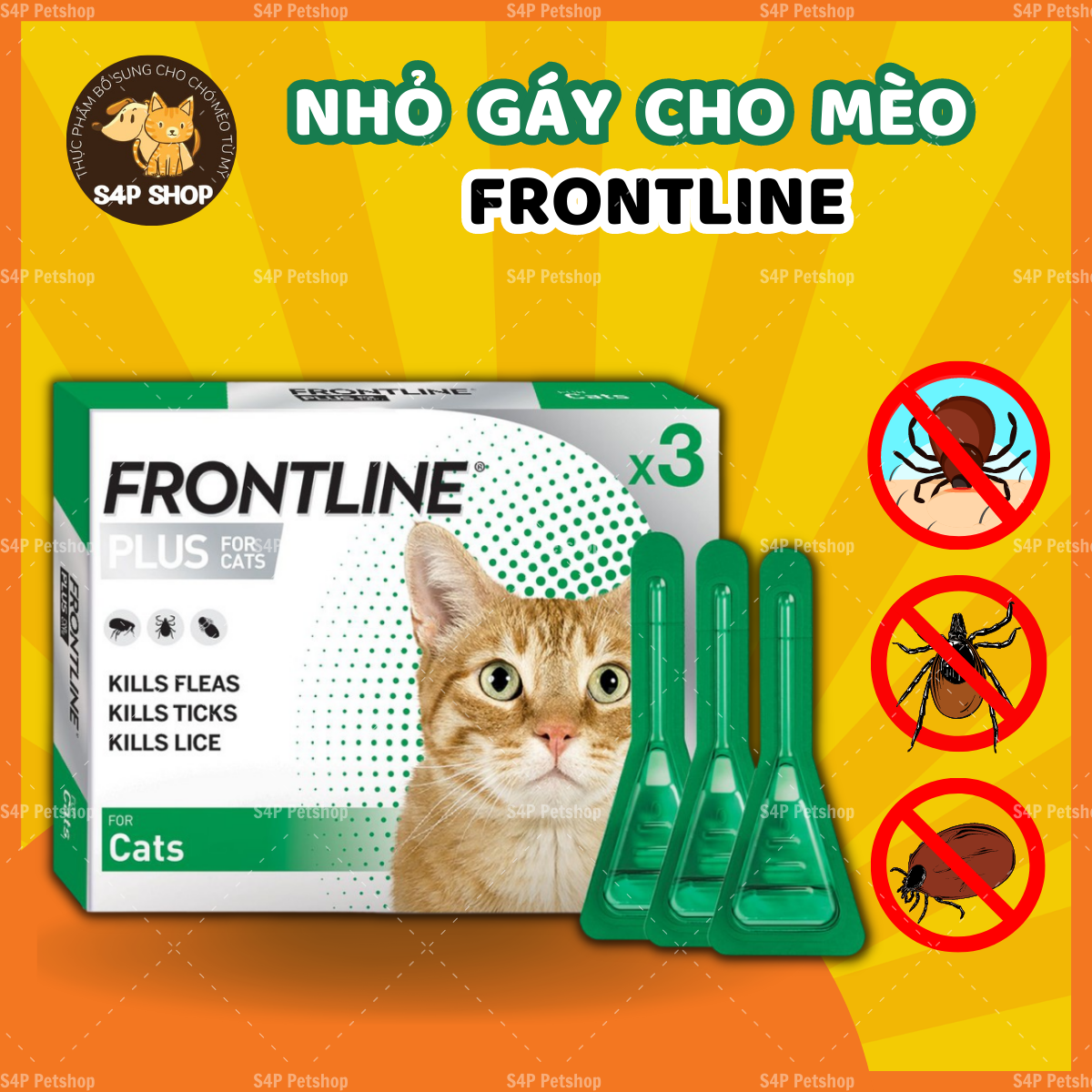 Nhỏ gáy phòng và diệt ve, rận, bọ chét cho mèo frontline