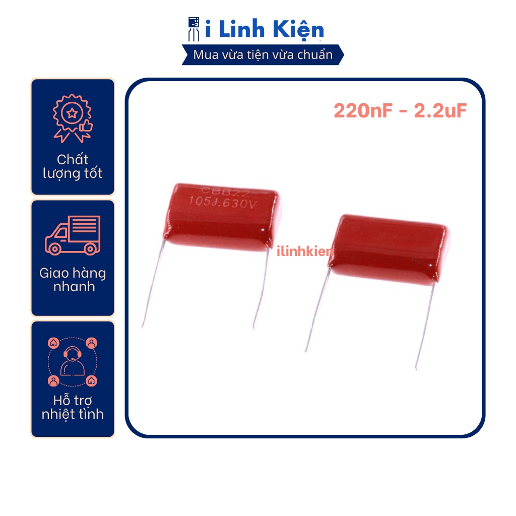 Tụ cbb, tụ kẹo 630v 220nf - 2.2uf chất lượng tốt.