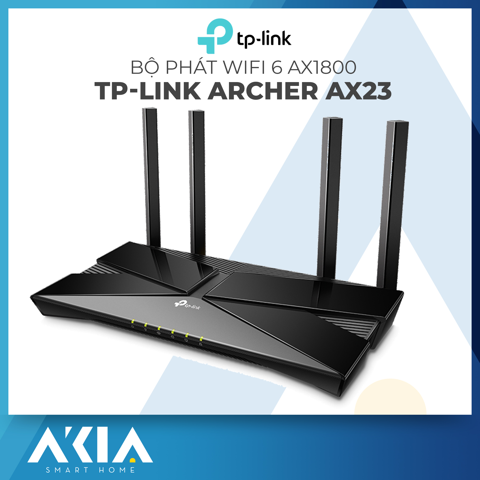 Bộ Phát Wifi 6 TP-Link Archer AX23 - Router Wifi Băng Tần Kép AX1800 Mbps, 4 Ăng ten siêu mạnh, Wifi 6 Thế Hệ Mới, Quản lý dễ dàng qua app