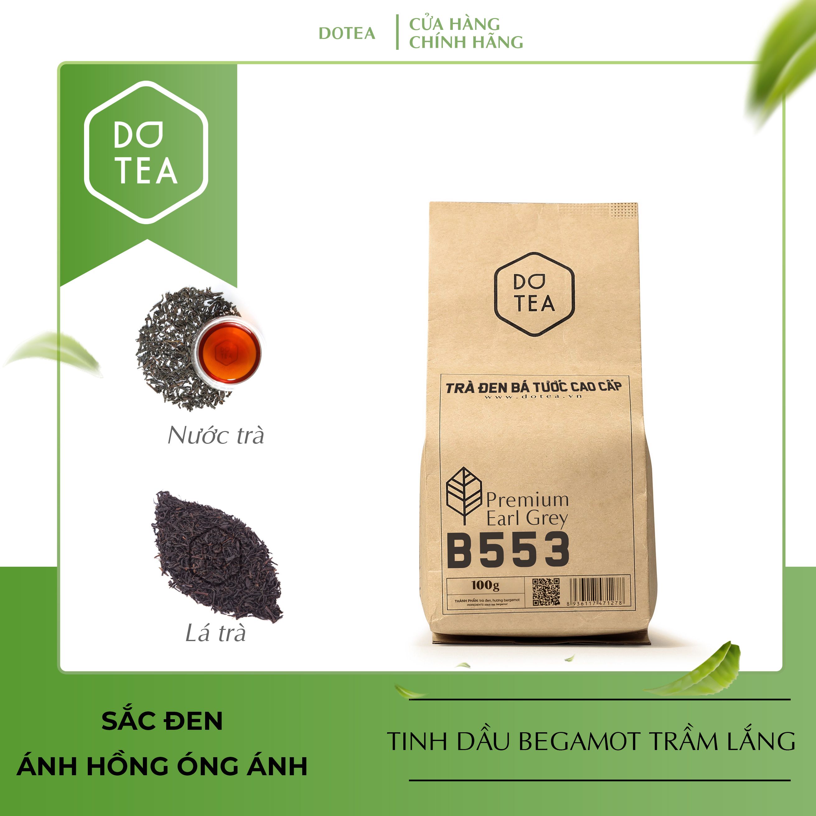 Hồng trà pha chế trà sữa - Gói 100gam trà đen bá tước cao cấp B553 Dotea - Thơm mùi Bergamot, tinh dầu vỏ cam (HỎA TỐC)