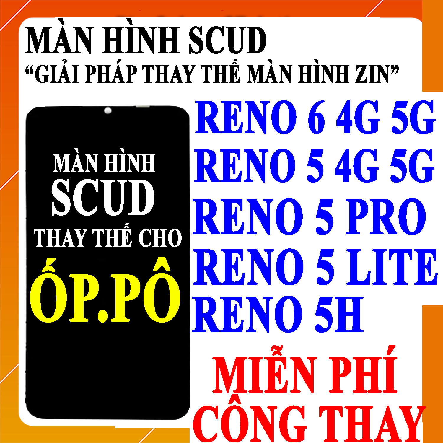 Màn hình SCUD cho Oppo Reno 5H/Reno 5/Reno 6/Reno 5 Pro/Reno 5 Lite/Reno5/Reno6/Reno5 Pro