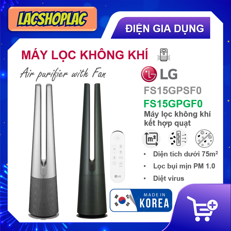 Máy lọc không khí lg puricare aerotower fs15gpsf0 / fs15gpgf0 - hàng chính hãng lg