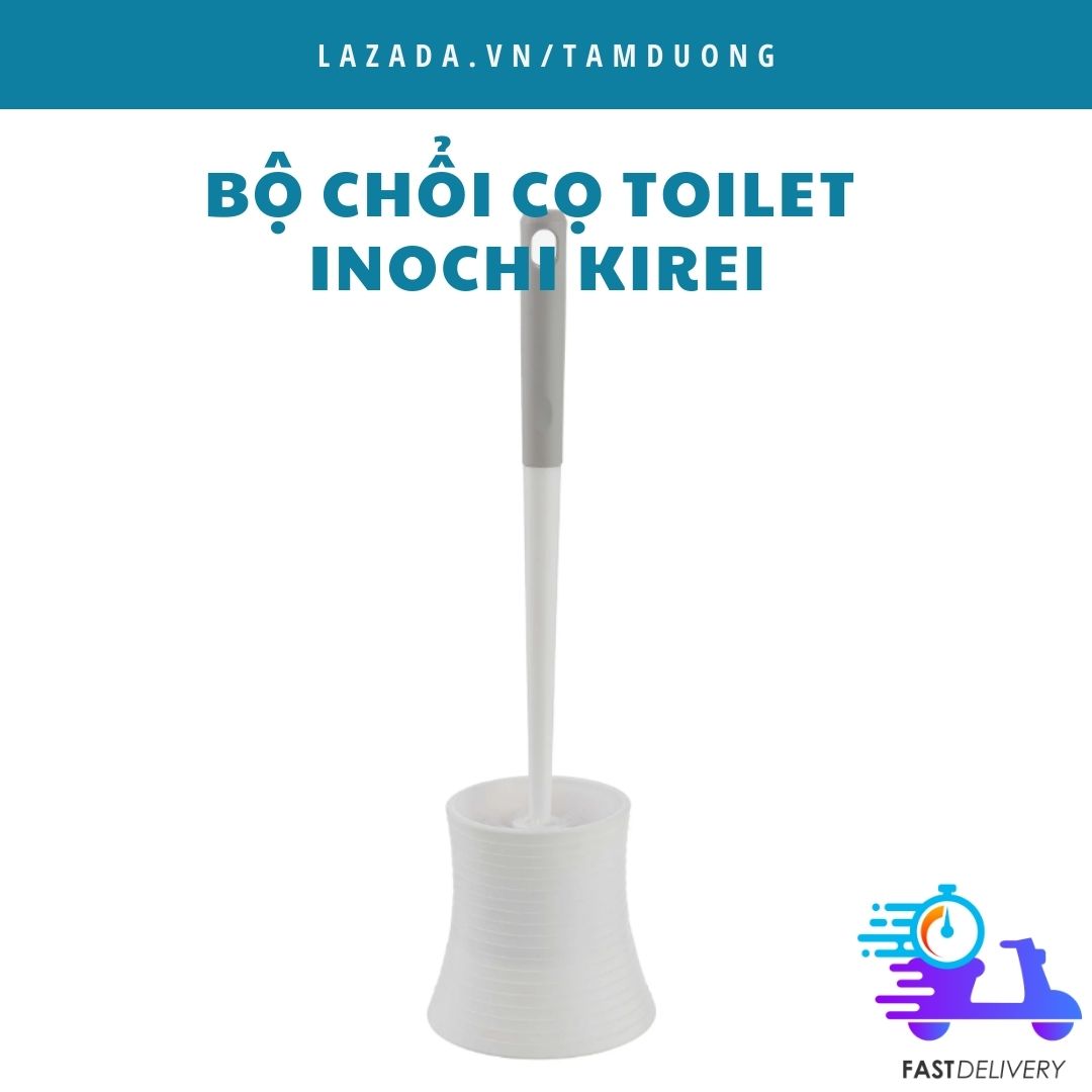 Bộ chổi cọ toilet Inochi Kirei (Tay cầm rất dễ điều khiển và cầm nắm, chất lượng tốt và lông bàn chải bền)
