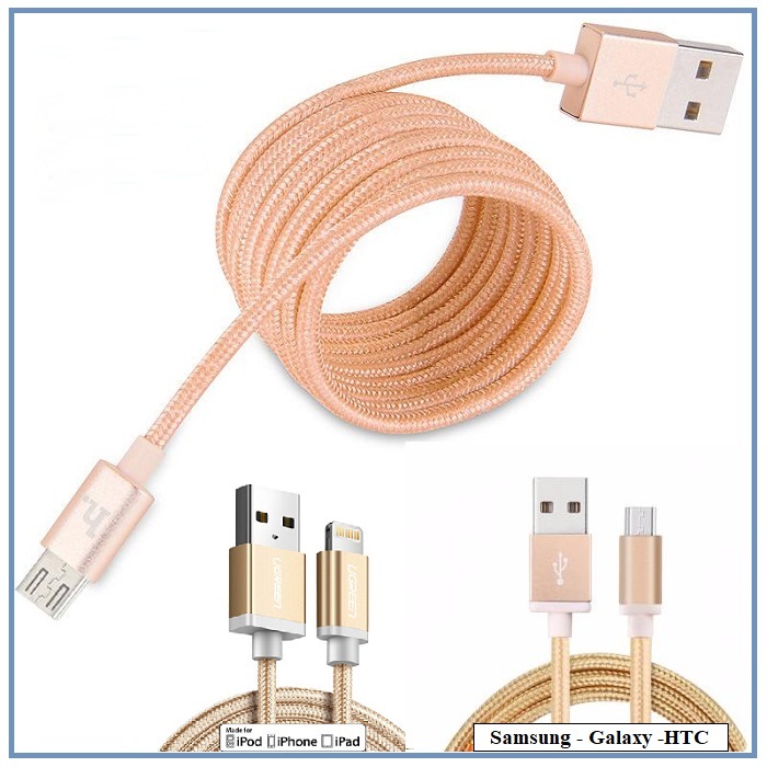 Dây sạc ip - dây sạc ip - dây sạc iphone android dài 3m bọc dù siêu bền