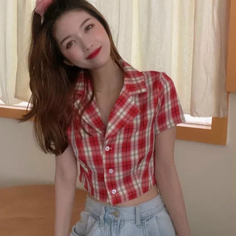 Áo sơ mi caro cổ vest