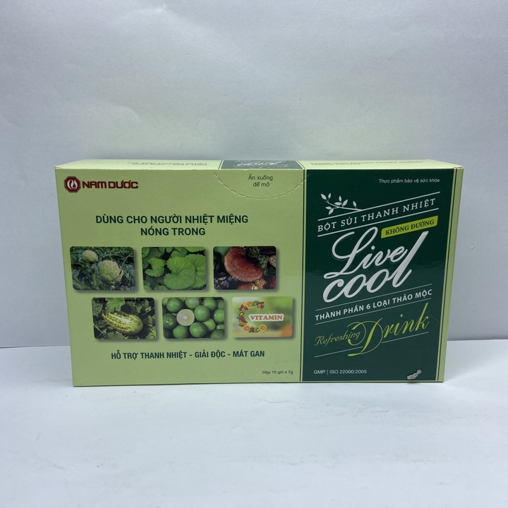 BỘT SỦI THANH NHIỆT LIVE COOL KHÔNG ĐƯỜNG - HỘP 10 GÓI