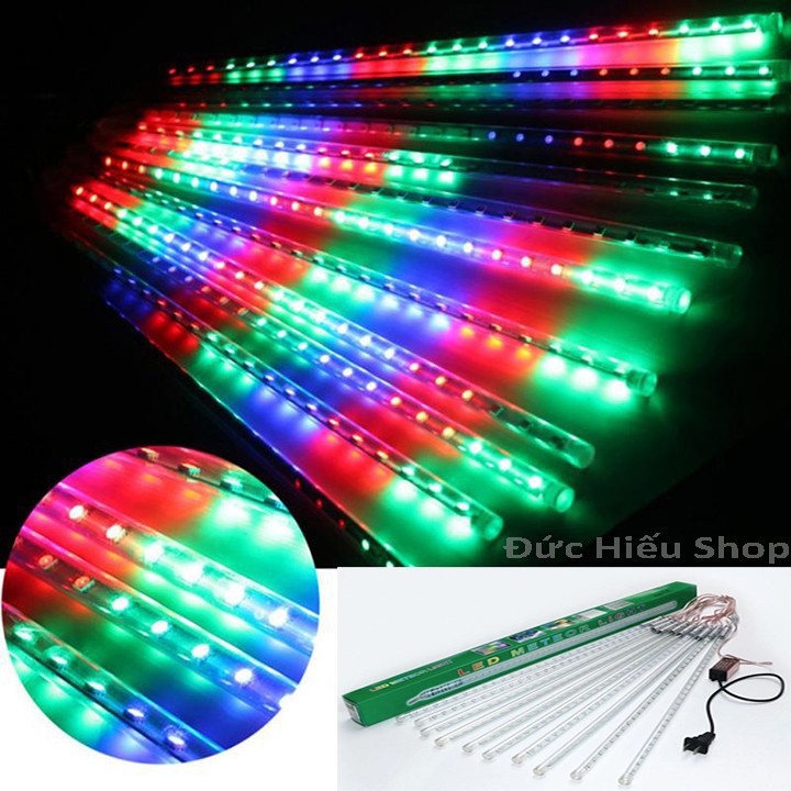 Đèn led sao băng chùm 8 cây thả ngoài trời 3 màu