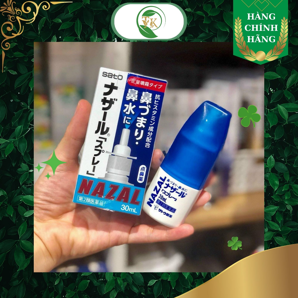 Hộp lọ Xịt mũi viêm xoang Nazal Nhật Bản Sato , xịt khoáng Nazal