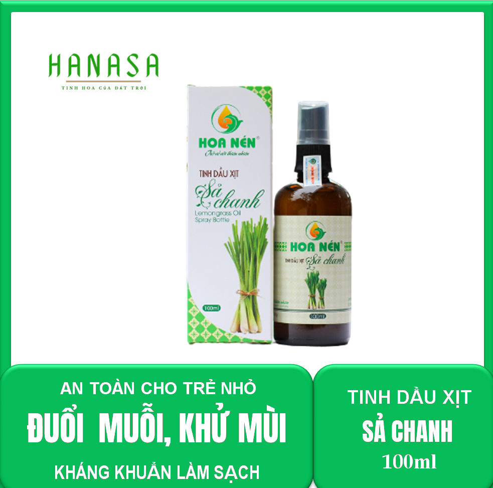 Tinh dầu xịt sả chanh Hoa Nén 100ml Đuổi muỗi, côn trùng hiệu quả