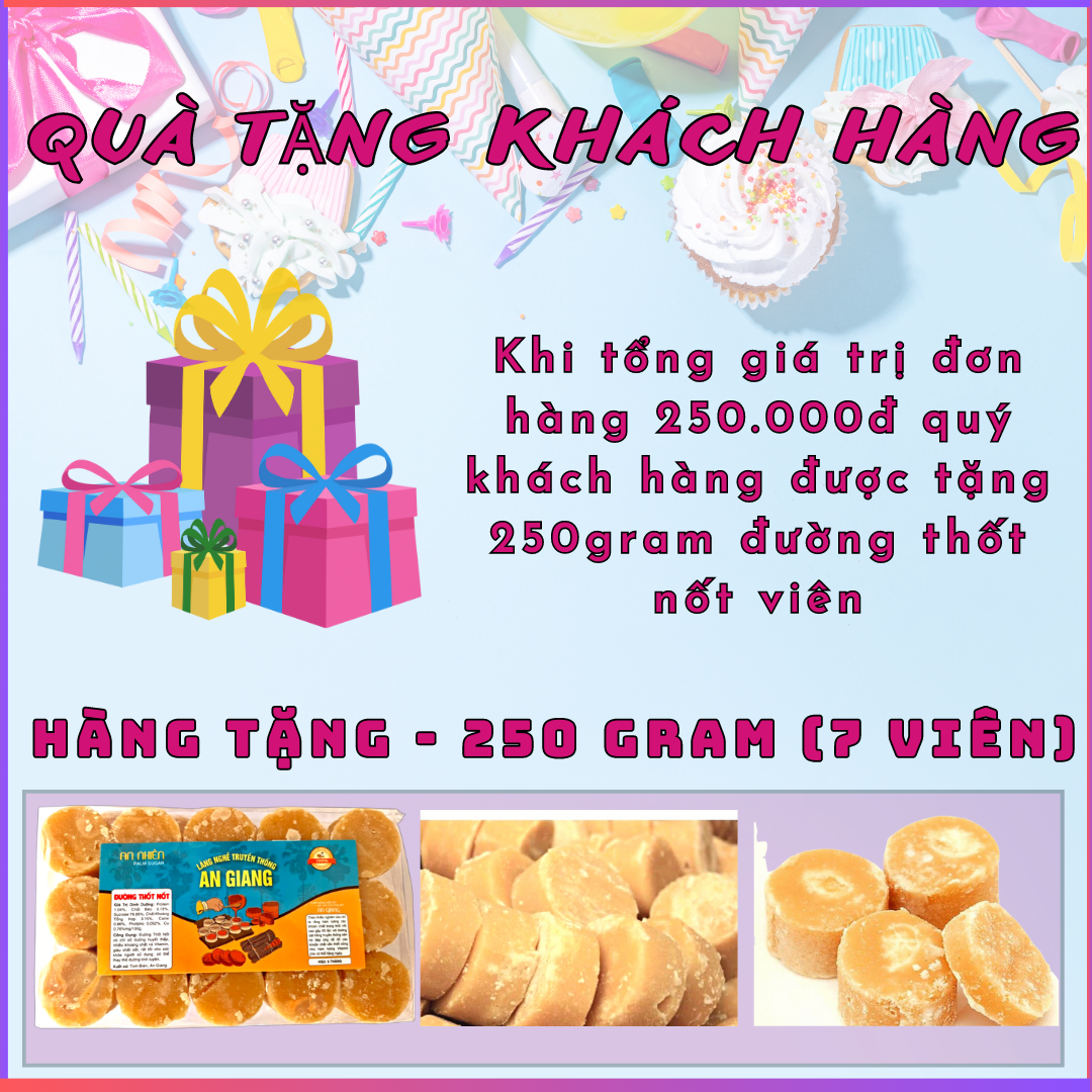 Đường thốt nốt viên nguyên chất - hàng tặng