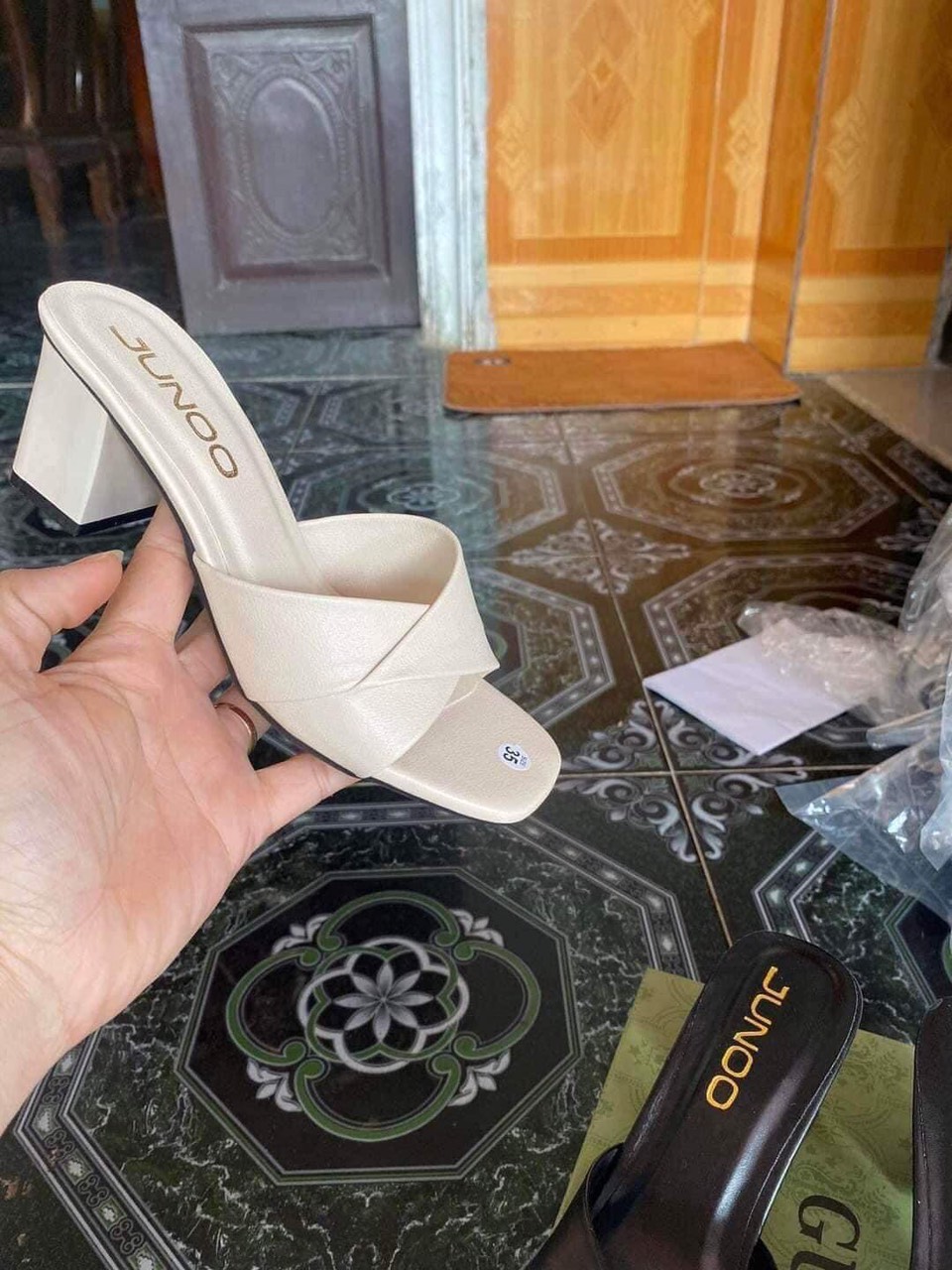 5-Inch High Heel Sandals with Soft Cross Straps and Soft Rubber Sole, Very Comfortable to Wear. - 4