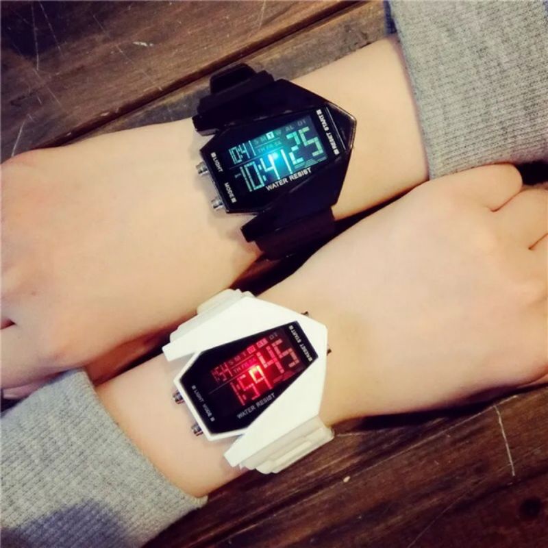 Đồng hồ điện tử led phi thuyền nam nữ dây cao su siêu bền