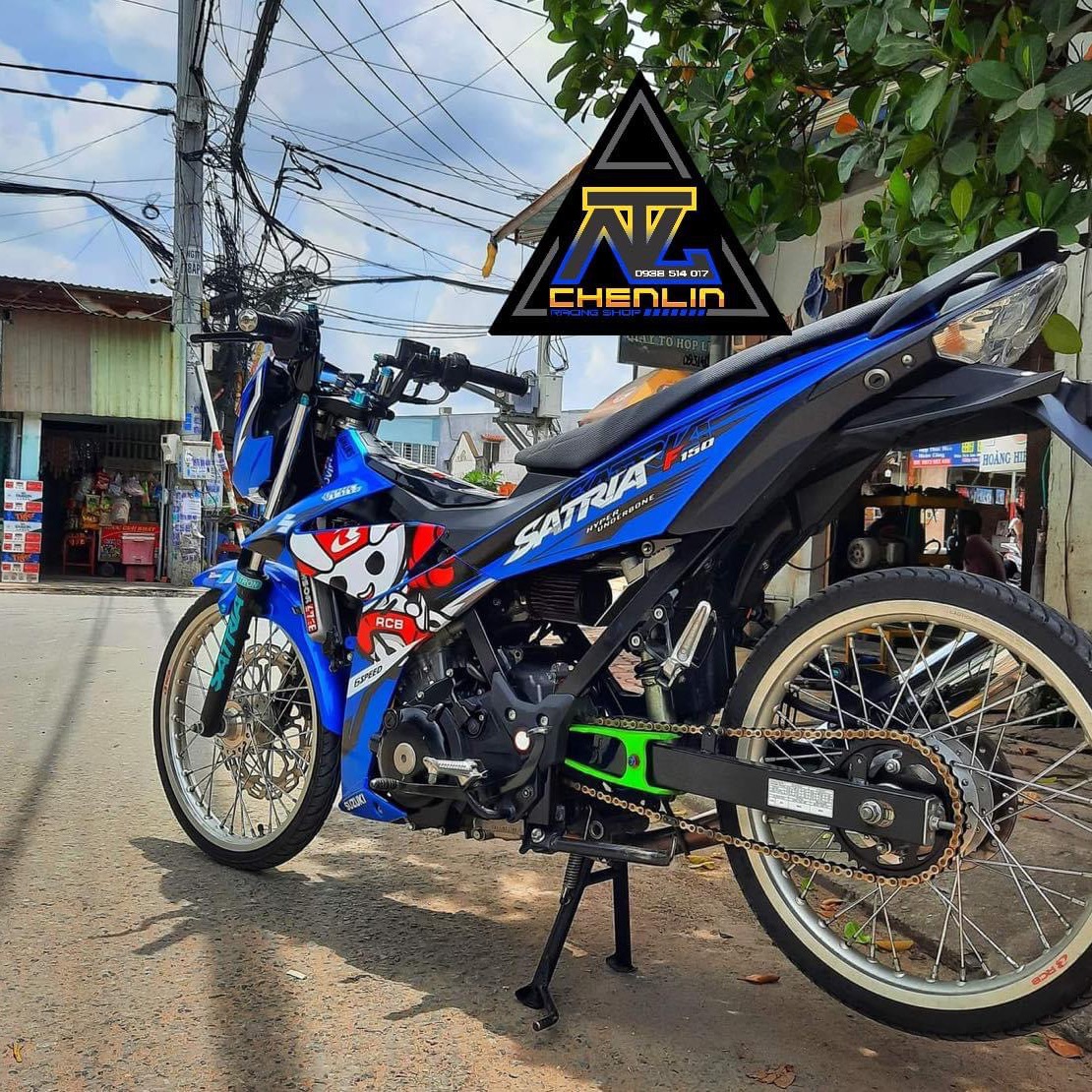 [HCM]Tem rời satria hoặc raider mẫu tem  racingboy 3 lớp cao cấp