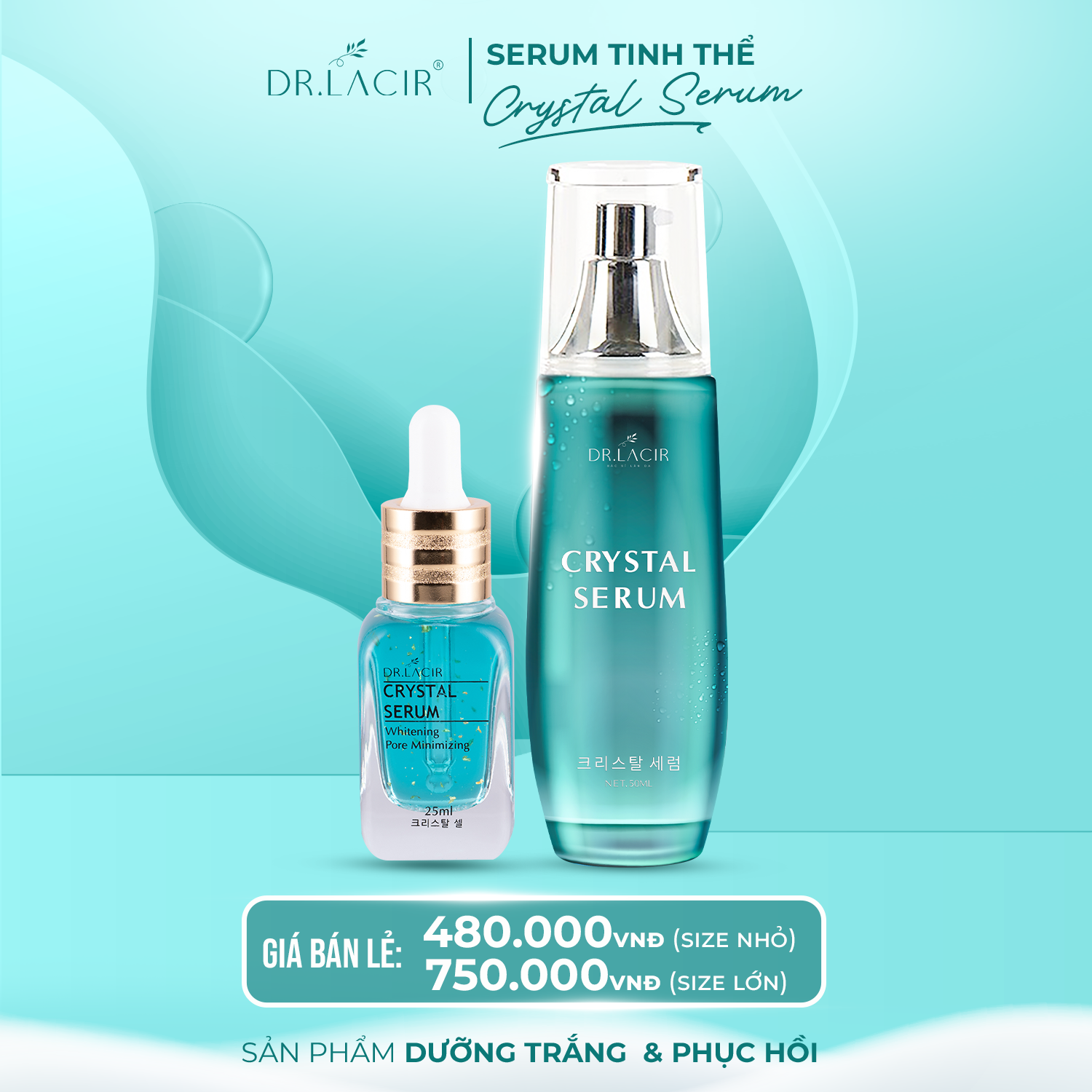 Serum Tinh Thể 24k Dr.lacir - Dưỡng trắng, chống lão hóa, căng bóng da, mờ nám, tàn nhang