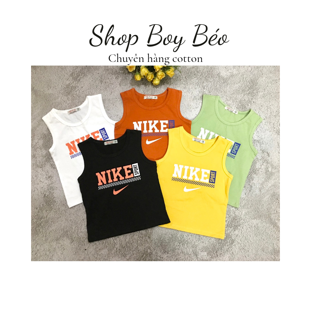 Áo ba lỗ bé trai NIKE💥 FREE SHIP 💥 áo sát nách trẻ em 4 tháng dén 5 tuổi chất cotton4 chiều mềm mịn mát