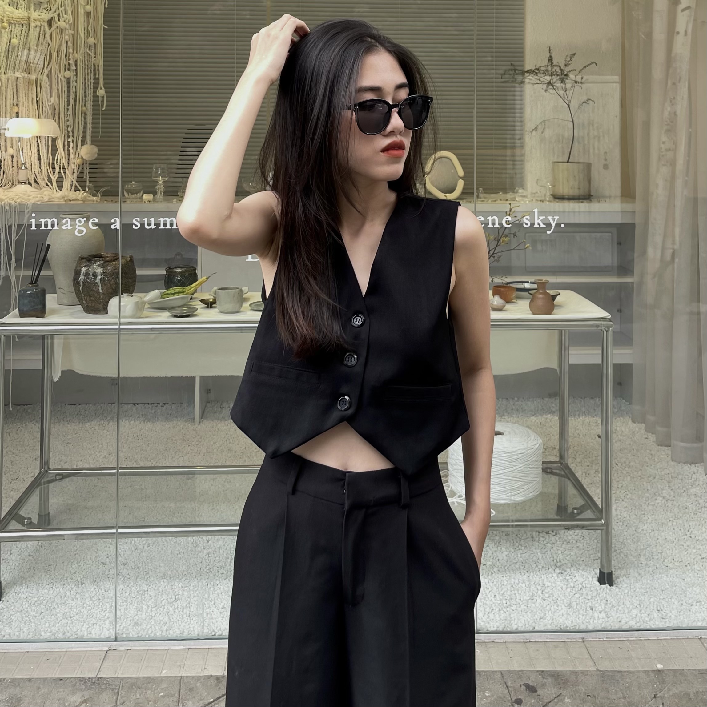 Áo gile thiết kế 2 lớp sang trọng - hoo design