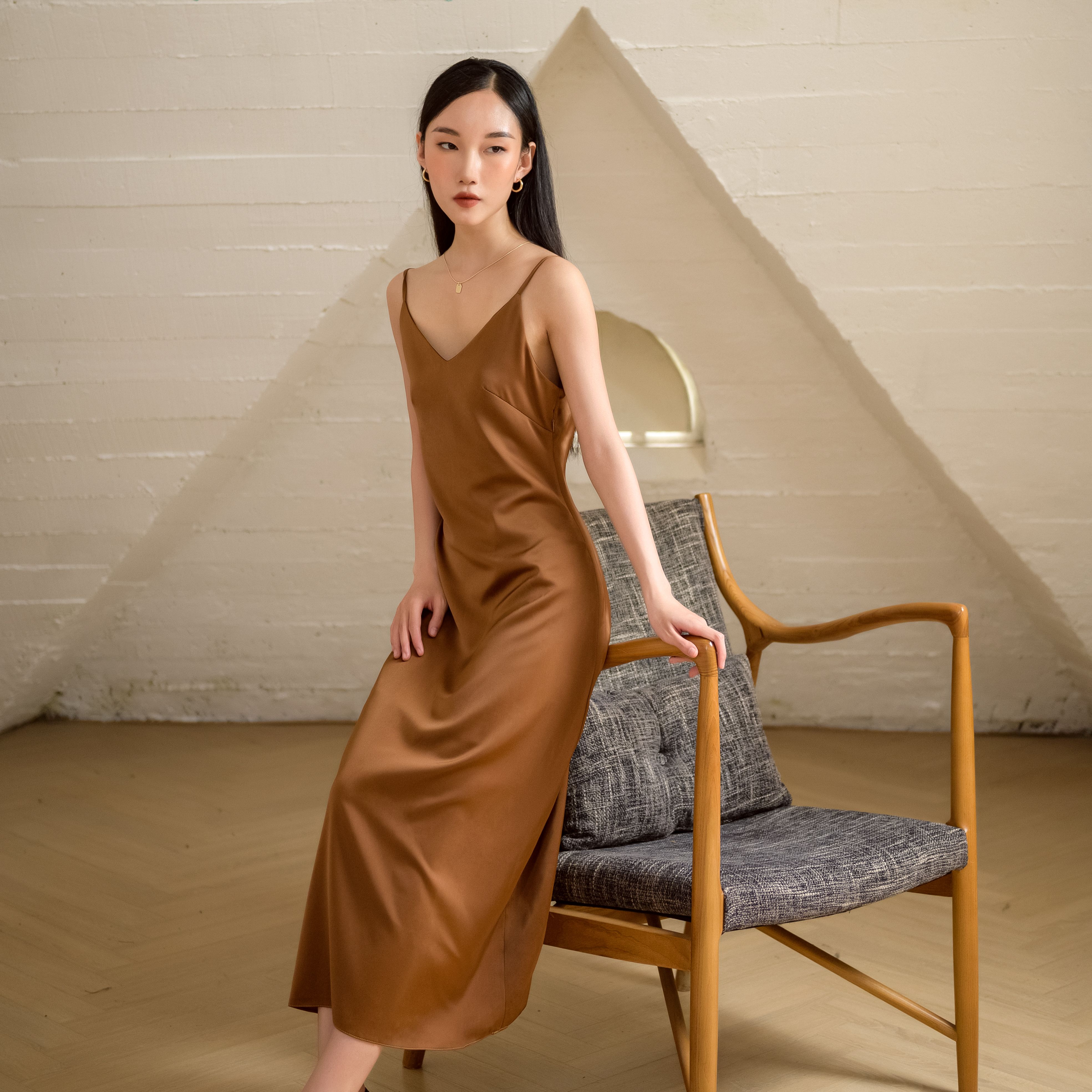 Váy 2 dây maxi đầm Hàn Quốc dáng dài LENA chất lụa cao cấp quyến rũ