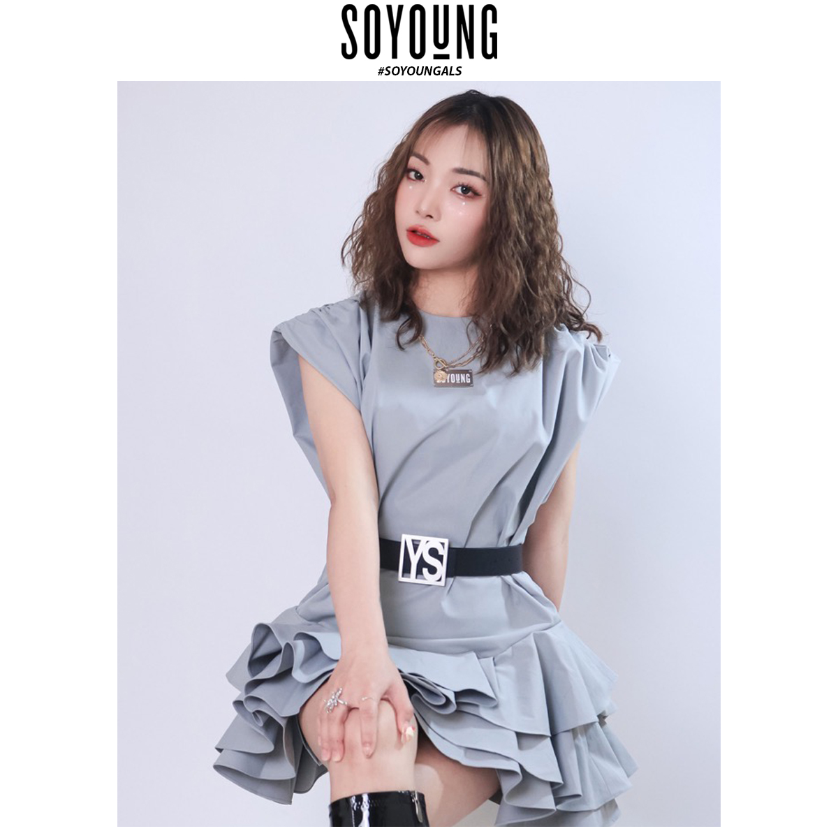 Váy nữ suông grey celesta so young thiết kế chân váy xếp ly dáng a