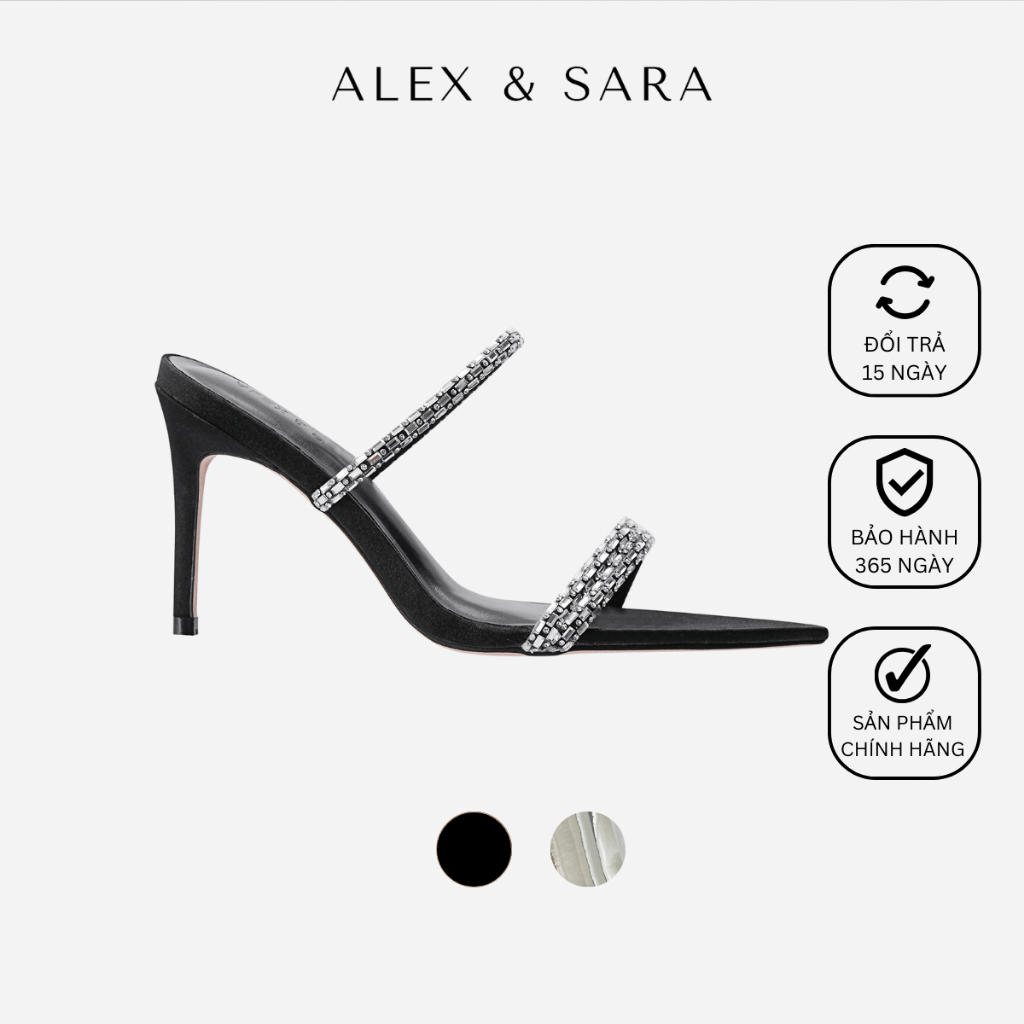 Guốc nữ cao gót Keelin Mule thiết kế sang trọng thời trang, đi tiệc sự kiện gót cao 7,5cm | ALEX & SARA - AL203