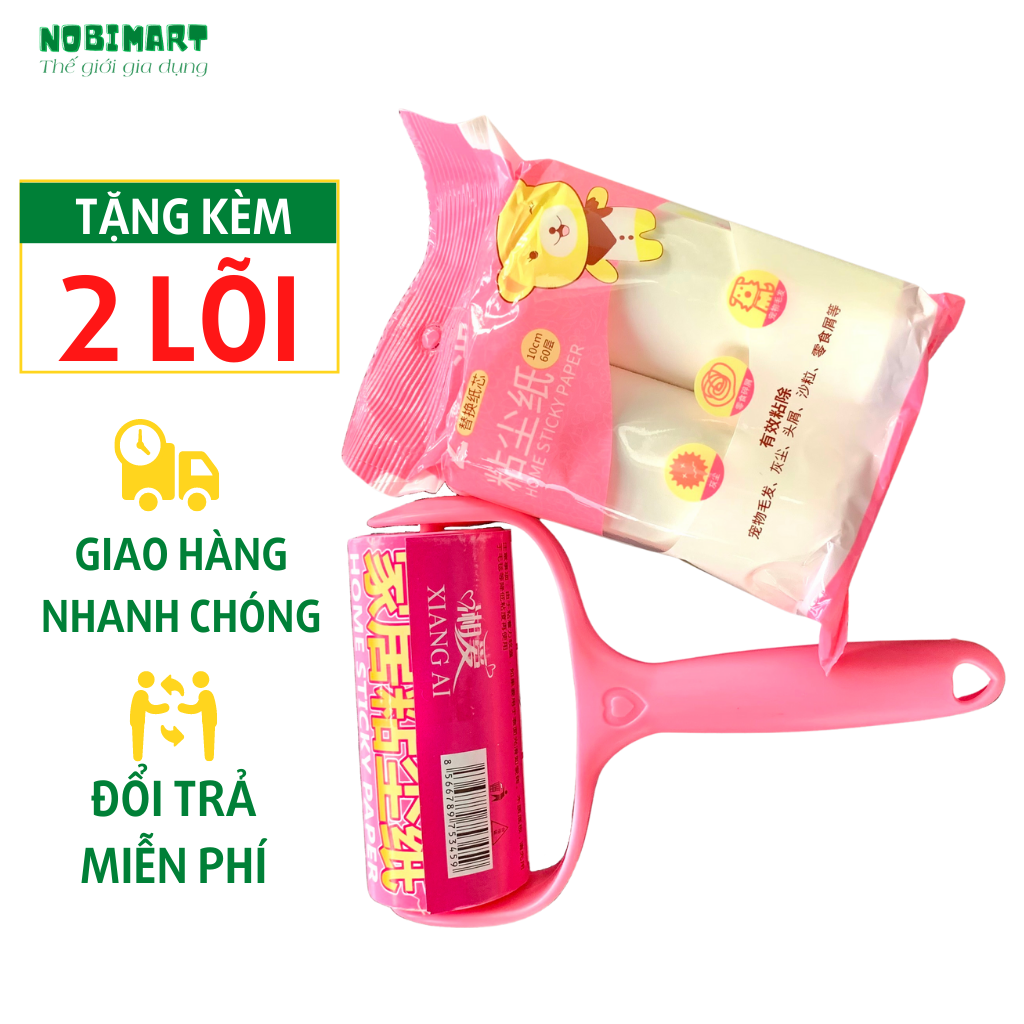 Cây lăn bụi làm sạch quần áo, cây lăn lông chó mèo+tặng kèm 2 lõi - shop Nobimart