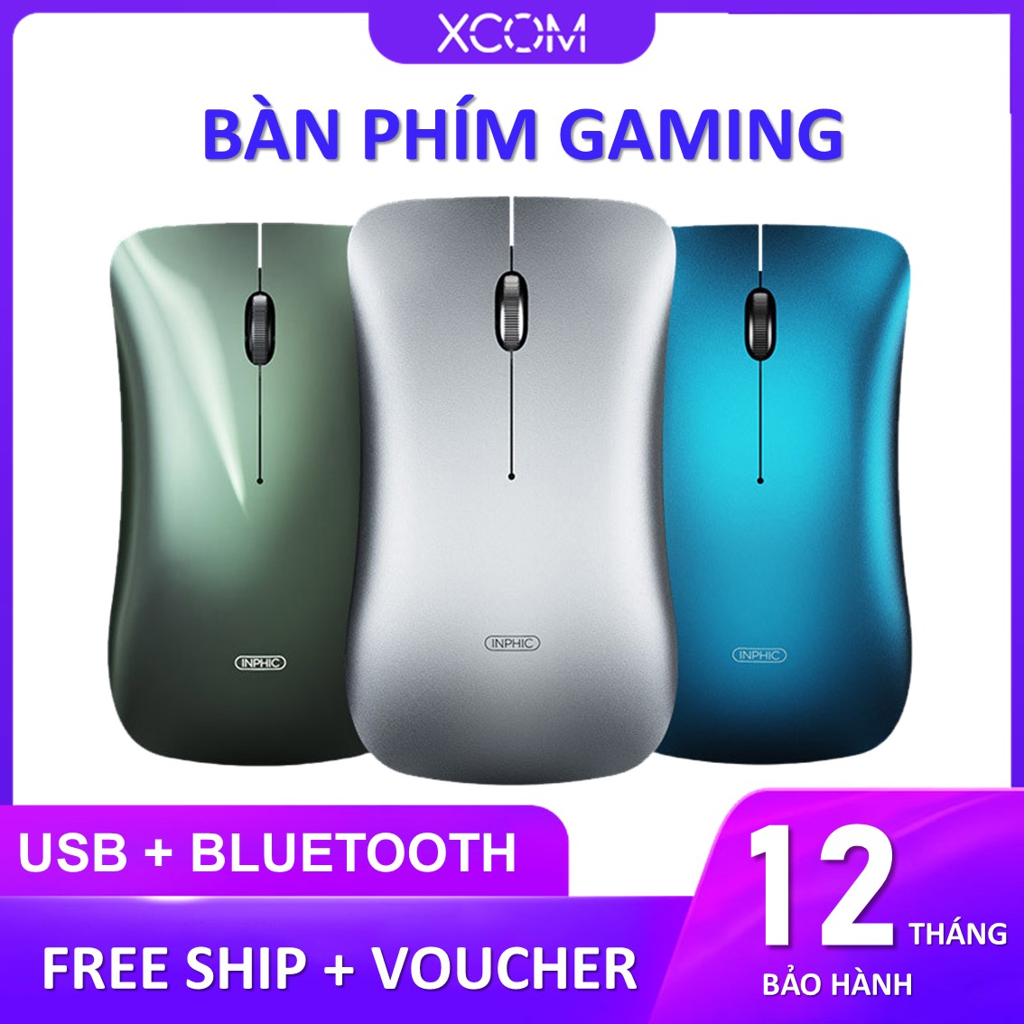 Chuột bluetooth không dây Inphic MP9 không tiếng ồn độ nhạy DPI 1000/1200/1600 cho máy tính laptop pc Macbook TV tương đương chuột không dây gaming logitech fuhlen xiaomi apple chuot khong day giá rẻ cao cấp InPhic